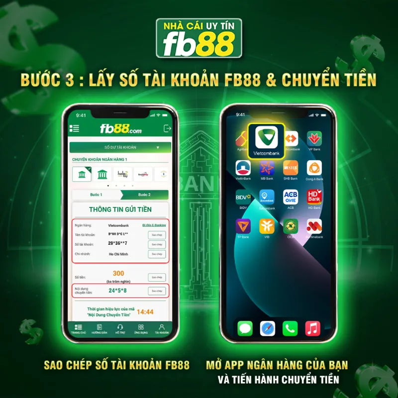 lấy số tài khoản fb88 và chuyển tiền